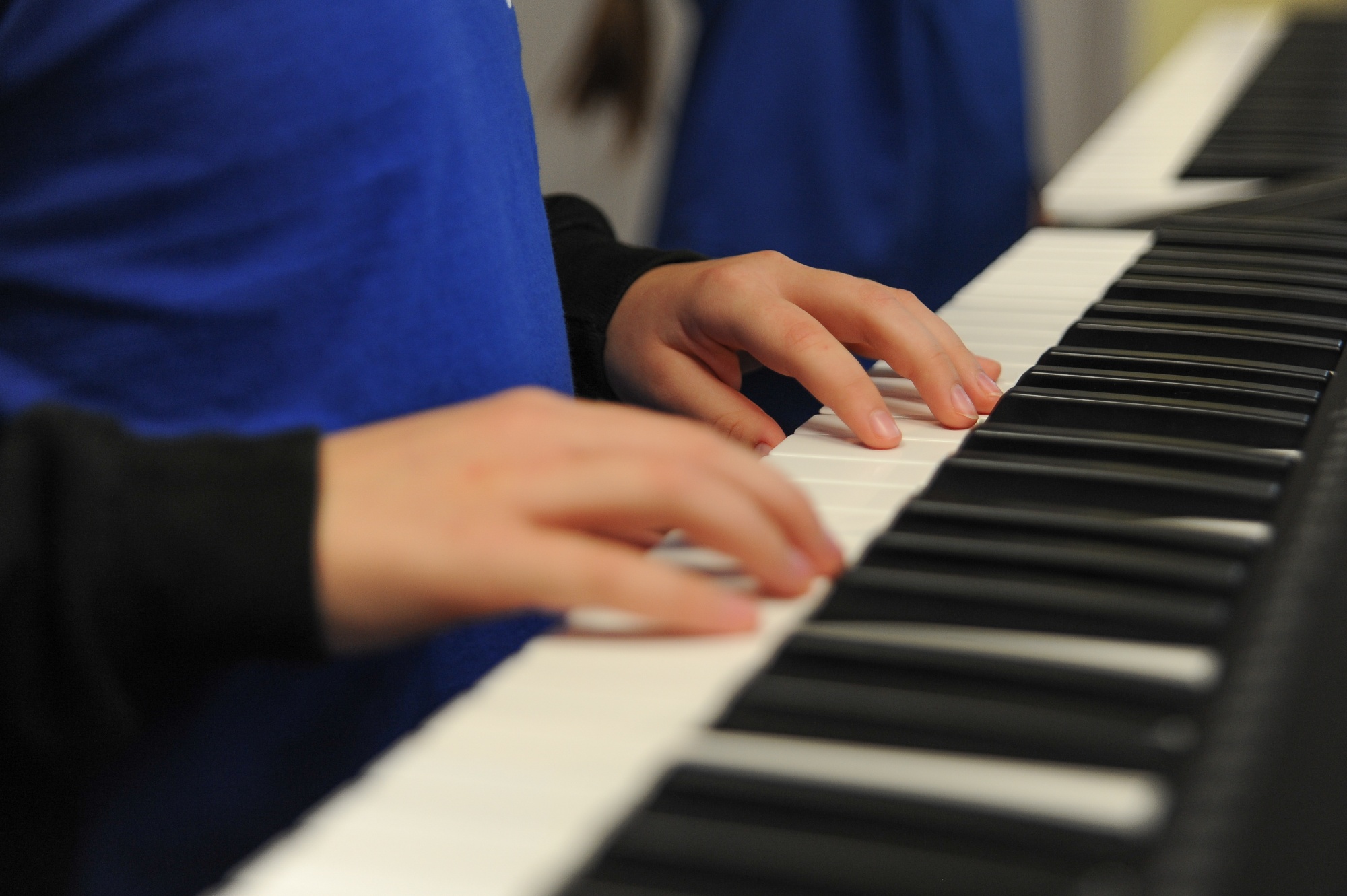Child playing the piano